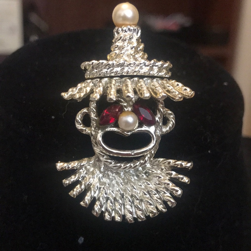 Vintage clown brooch rare